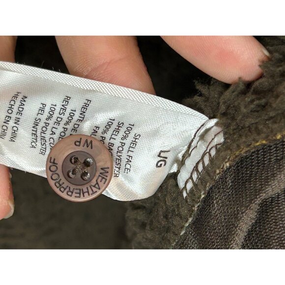 Weatherproof men’s button up flannel jacket, Sherpa lined cream brown mens Large - Picture 3 of 11